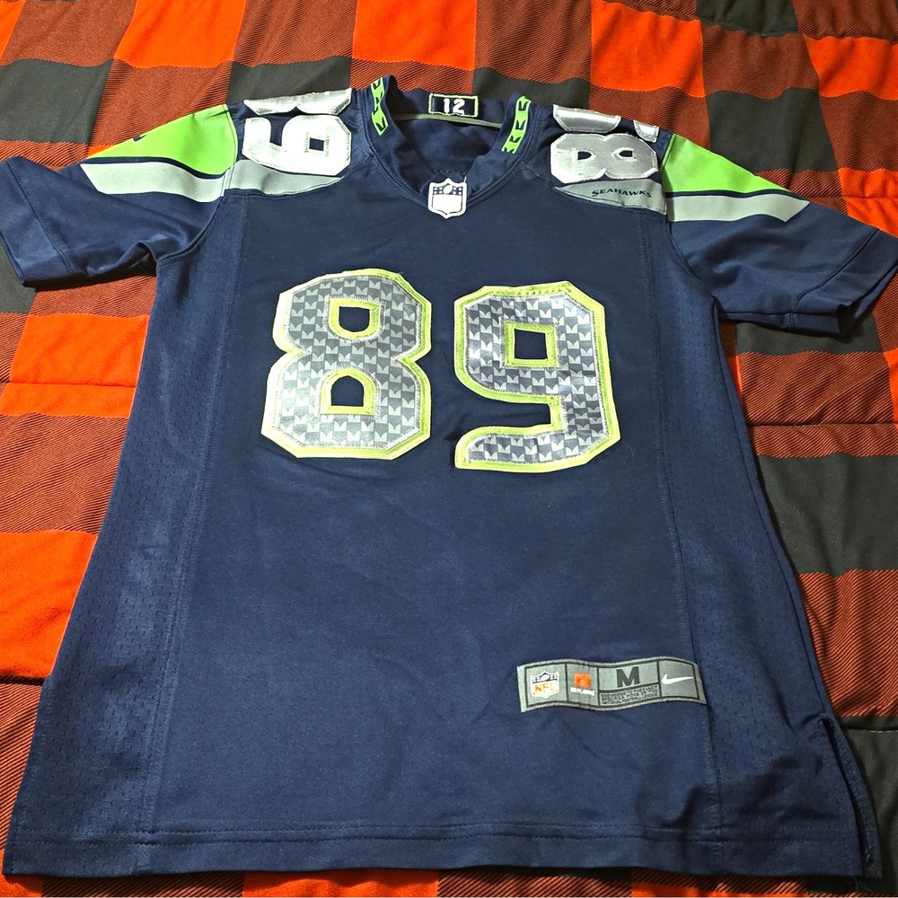 Nike Seattle Seahawks Doug Baldwin #89 NFL Football Youth Size M Blue Jersey